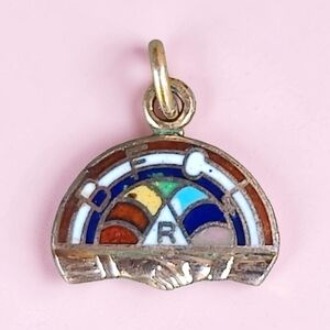 🌈 Vintage 12K GF International Order Of The Rainbow For Girls Charm / Pendant